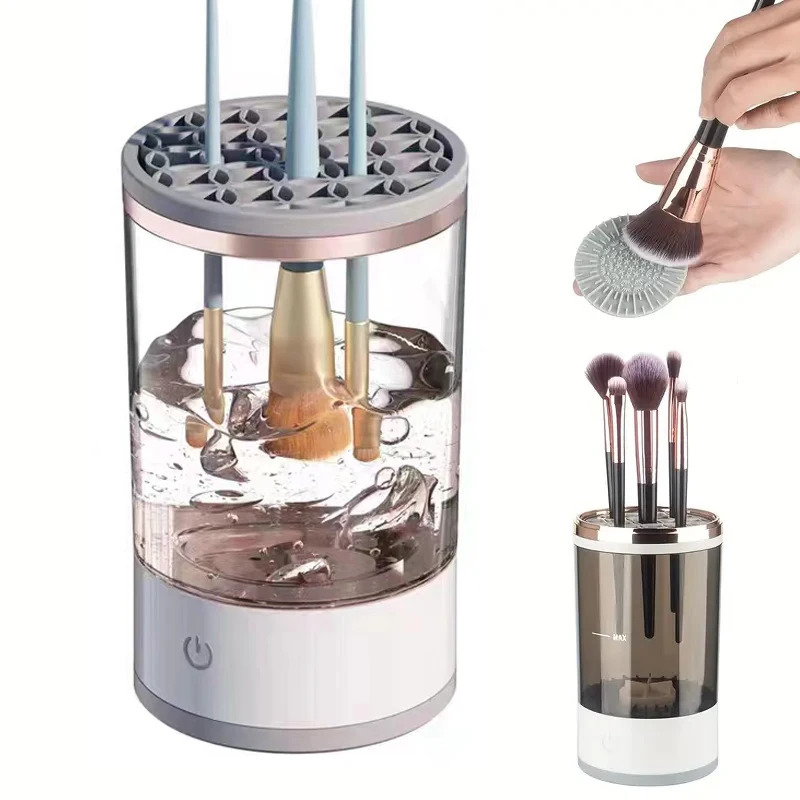 Beauty Makeup Products - منظف فرش المكياج الكهربائي الأوتوماتيكي، يعمل