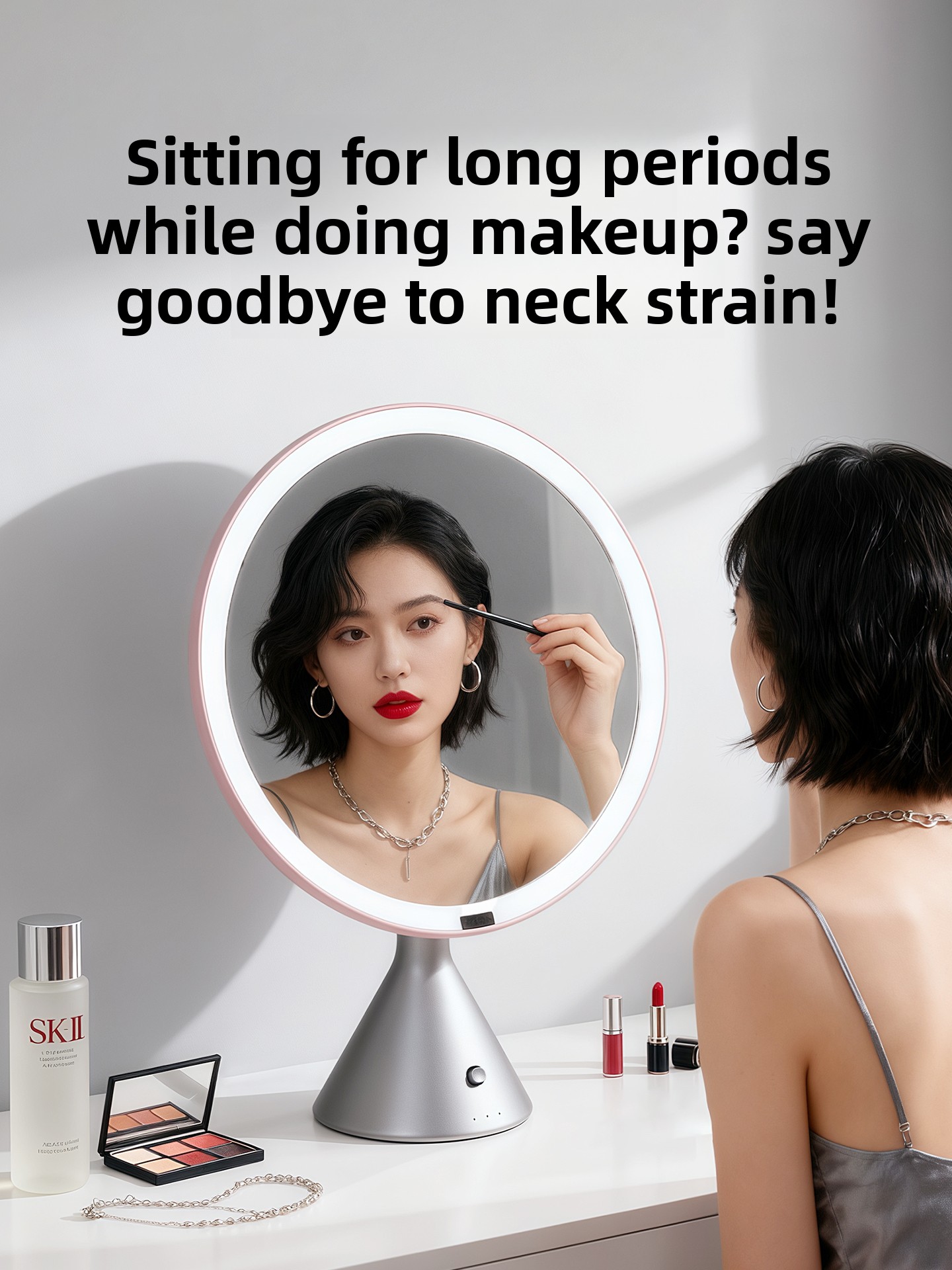 مرآة زينة ذكية بإضاءة LED لسطح - مراجعة Beauty Makeup Definition وسعره