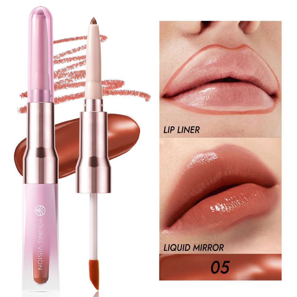 قلم شفاه مزدوج الرأس مع مرآة و - مراجعة Beauty Makeup Definition وسعره